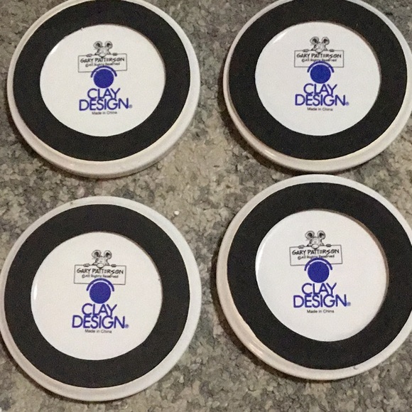 Set of 4 Gary Patterson Cartoon Cat Non-Slip Ceramic Coasters by Clay Design - Picture 6 of 7